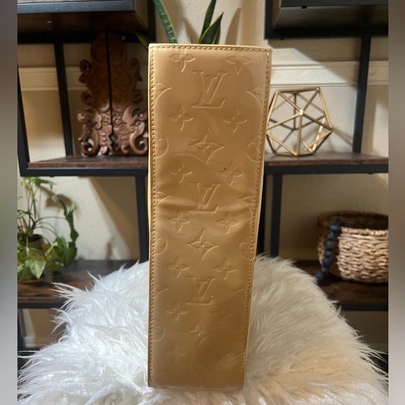 Authentic Louis Vuitton Vernis Columbus Shoulder Tote Bag Beige Vintage - Picture 5 of 15